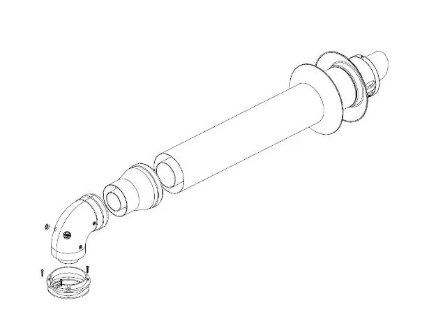 Expressz szállítás Radiant AK50 szett vízszintes füstgázelvezető szett Ø80/125mm PPS/ALU