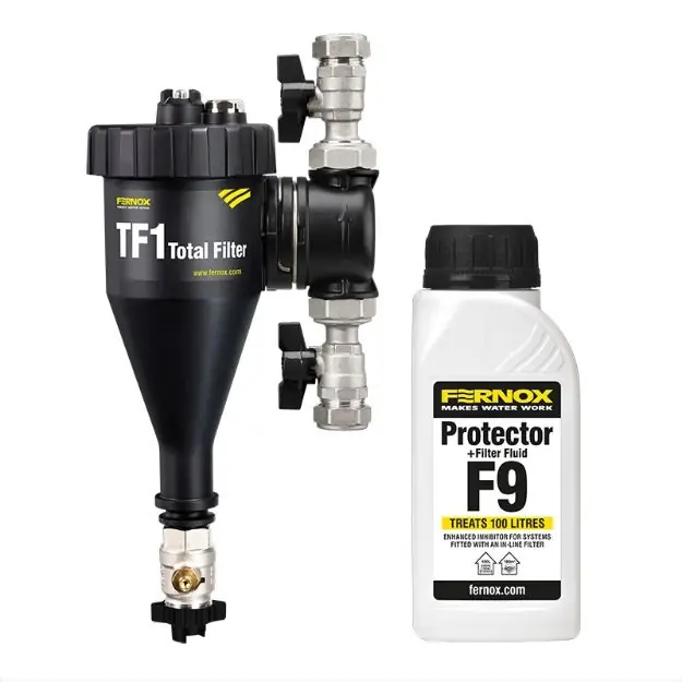 Fernox TF1 Total Filter 3/4˝ mágneses iszapleválasztó + F9 Filter Fluid folyadék Biztonságos vásárlás
