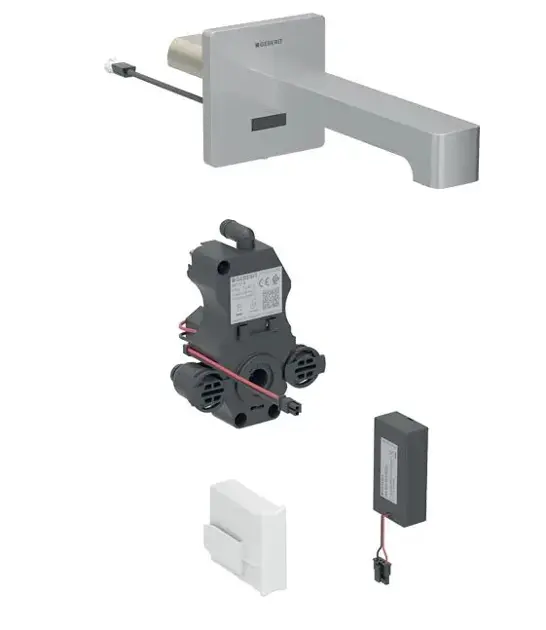 Geberit Csaptelepek - Elektronikus, rejtett mosdószelep, elemes, easy to clean, csiszolt rozsdamentes acél 116.293.SN.1 Olcsó