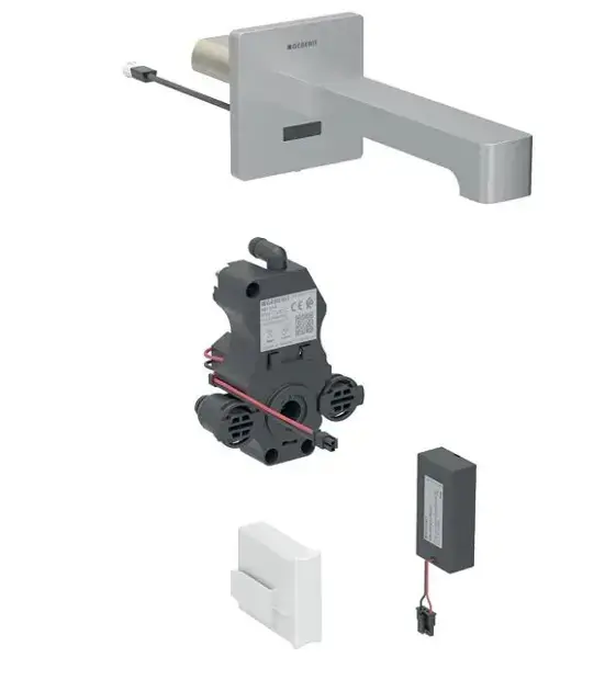 Geberit Csaptelepek - Elektronikus rejtett mosdócsaptelep, elemes, easy to clean, csiszolt rozsdamentes acél 116.294.SN.1 Exkluzív ajánlat