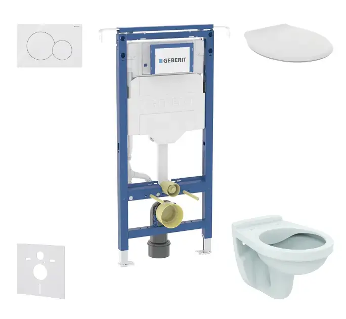 Geberit Duofix - Előfali szerelő készlet, Alpha WC ülőkével, Sigma01 vezérlőgomb, alpesi fehér SANI11CD3113 Ne maradj le