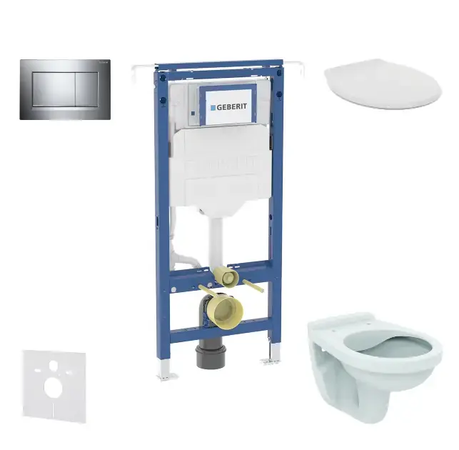 Geberit Duofix - Előfali szerelő készlet Alpha WC-hez és ülőkéhez, Sigma20 vezérlőgombbal, króm SANI11CD1103 Népszerű