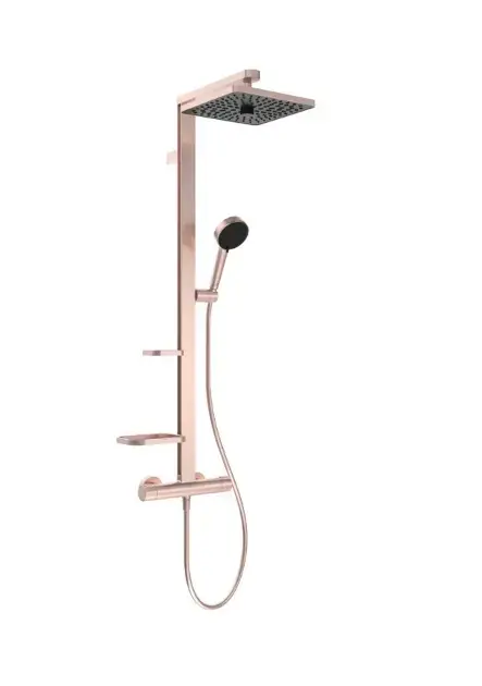 Biztonságos fizetés Ideal Standard Ceratherm ALU+ - Zuhanyszett termosztáttal, 26x26 cm, 2 fúvókával, rozé BE210RO