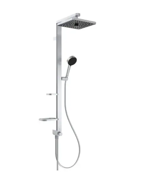 Olcsó Ideal Standard CeraTwist ALU+ - Zuhanyszett csaptelep nélkül, 26x26 cm, 2 fúvóka, ezüst BE213SI