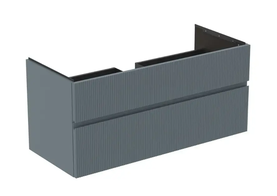 Népszerű Ideal Standard Finesse - Mosdószekrény, 120x51x55 cm, 2 fiókos, Ribbed Matt ashblue E3394UQ