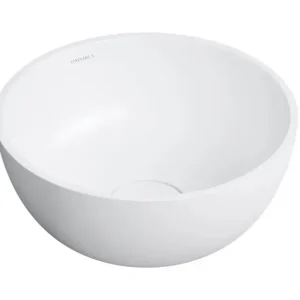 Expressz szállítás OMNIRES Shell M+ - Mosdókagyló pultra, átmérő 40 cm, túlfolyó nélkül, csapfurat nélkül, matt fehér SHELL350UNBM