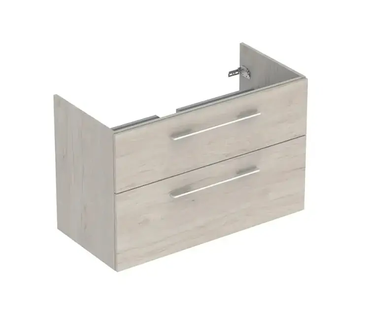 Nézd meg most Geberit Selnova Square - Mosdószekrény 99x64x50 cm, 2 fiókos, Light Hickory 501.215.00.1