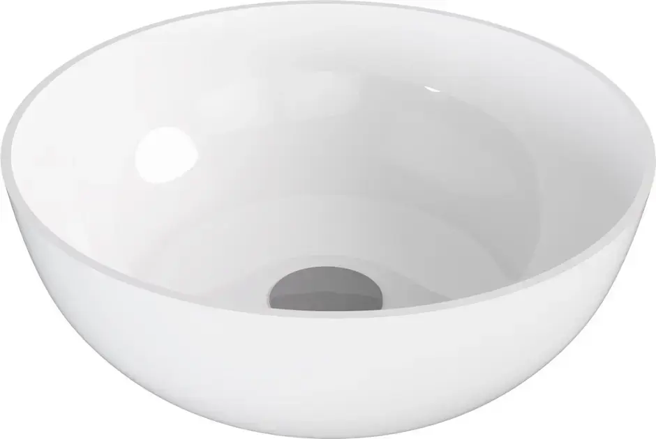 Polysan Banera - Mosdókagyló pultra, átmérő 39 cm, túlfolyó nélkül, csapfurat nélkül, fehér 14337 Akció