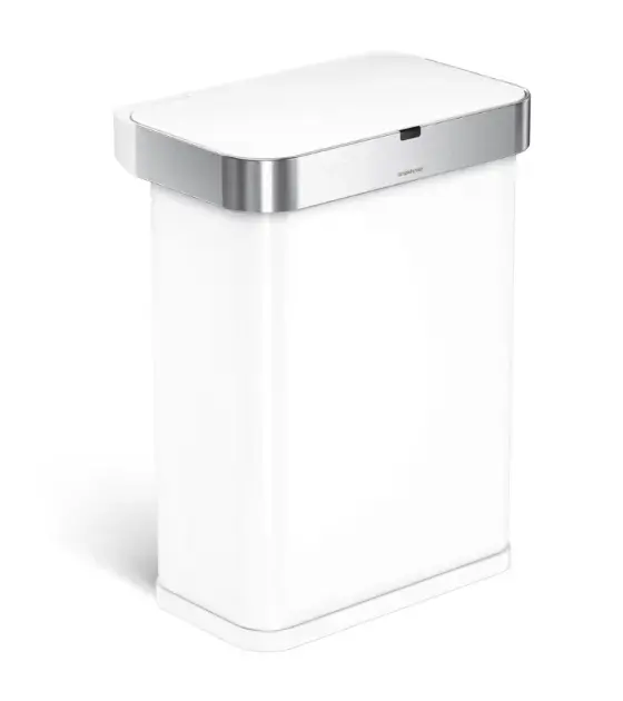 Akciós ár Simplehuman - Érintésmentes szemetes 58 L, zsákzsebbel, fehér ST2049