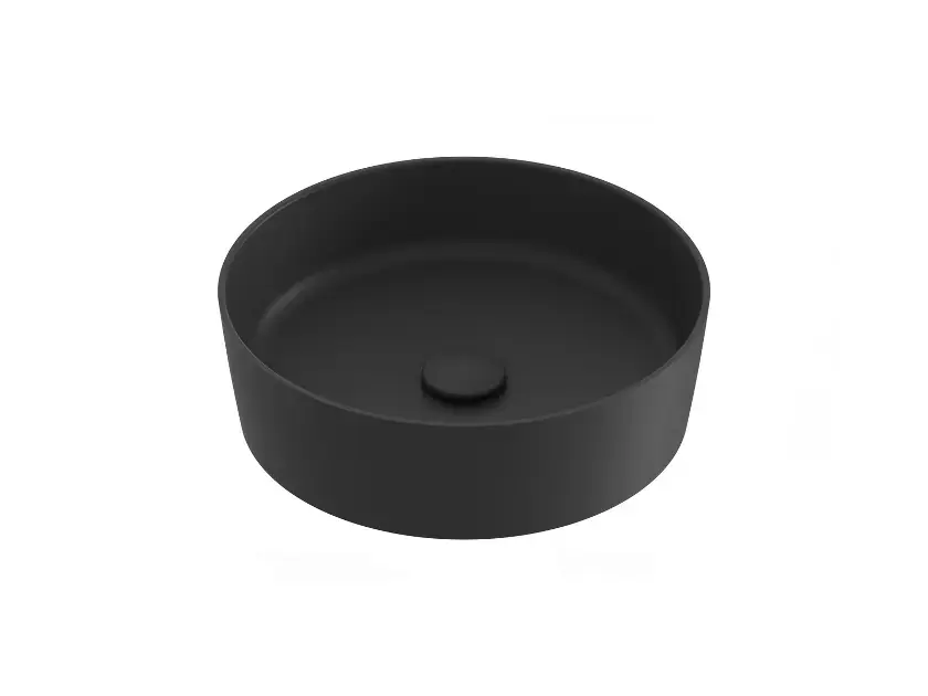 Olcsóbb Ravak UNI - Mosdókagyló pultra átmérő 40 cm, túlfolyó nélkül, csapfurat nélkül, matt fekete XJX0D140001