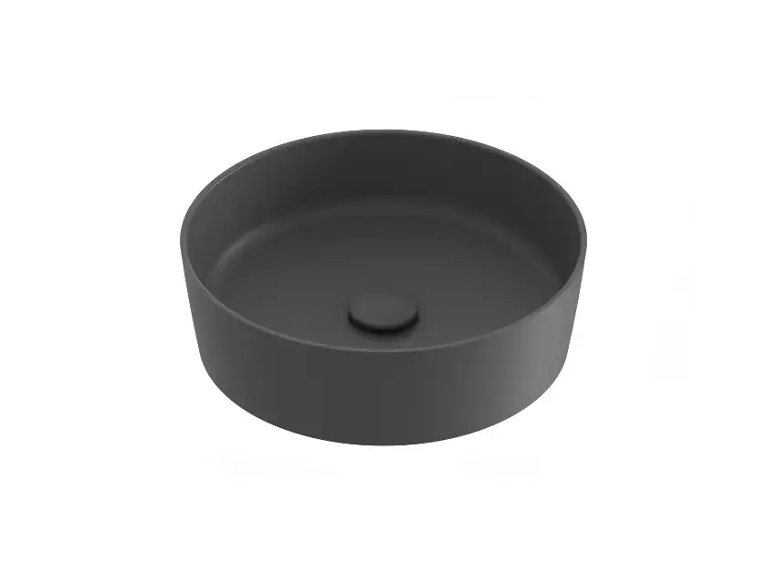 Szezonális akció Ravak UNI - Mosdókagyló pultra, átmérő 40 cm, túlfolyó nélkül, csapfurat nélkül, matt antracit XJX03140001