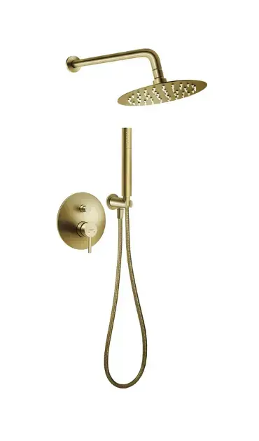 Novaservis Ferro Ciriculus - Zuhanyszett rejtett csapteleppel, testtel, átmérő 20 cm, szálcsiszolt arany BCK7PBG-SET1-S Akciós ár