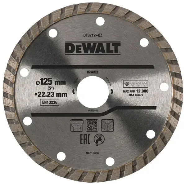 DeWALT - Gyémánt vágókorong kemény anyagokhoz 125x22,23 mm DT3712 Expressz kézbesítés