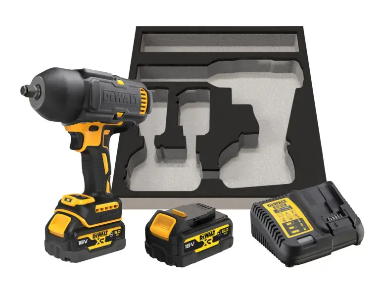 DeWALT - 18V AKU ütvecsavarozó, 2x akkumulátor 5,0 Ah XR, gumi borítás, töltő DCF900P2G Vedd meg online