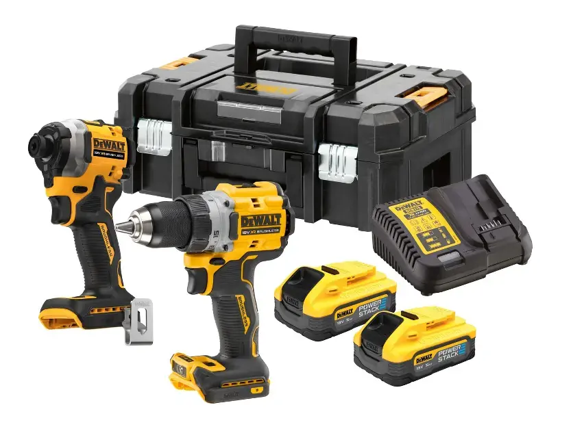 DeWALT - 18V AKU fúró- és ütvecsavarozó készlet, 2x 5,0 Ah POWERSTACK, töltő DCK2051H2T Exkluzív ajánlat