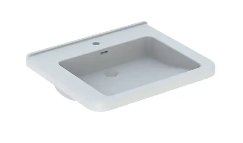 Exkluzív ajánlat Geberit Selnova Comfort - Akadálymentes mosdókagyló, 550x525 mm, túlfolyóval, csapfurattal, fehér színben 500.785.00.7