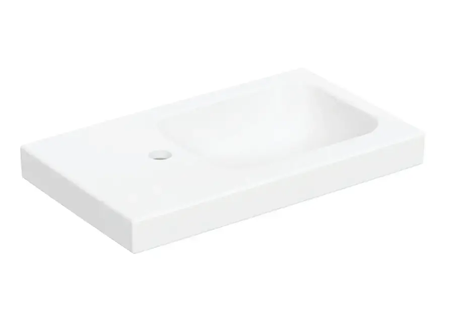 Geberit iCon - Mosdókagyló 53x31 cm, túlfolyó nélkül, bal oldali csaptelep, matt fehér 501.833.JT.1 Expressz kézbesítés