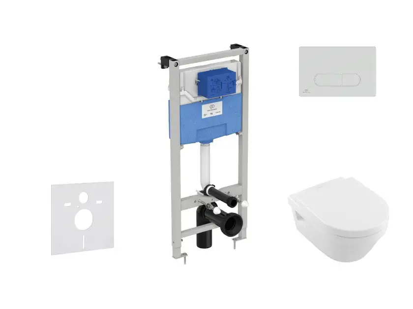 Ideal Standard ProSys - Készlet falra szerelhető, WC és ülőke Architectura, gombok Oleas M1, DirectFlush, SoftClose, CeramicPlus, króm matt ProSys120M SP47 Kiárusítás