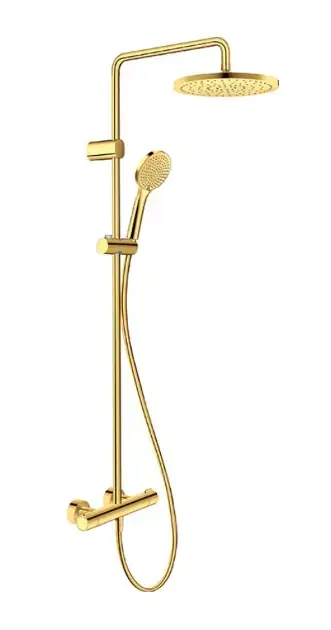 Expressz szállítás Duravit - Zuhanyszett termosztáttal, átmérő 25 cm, 3 vízsugár, arany TH4282008034