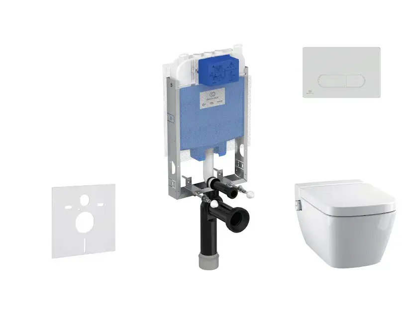 Outlet Ideal Standard ProSys - Falra szerelhető, zuhanyzós WC és ülőkés szett TECEone, gombok Oleas M1, perem nélküli, SoftClose, króm, króm ProSys80M SP132