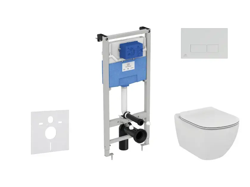 Nézd meg most Ideal Standard ProSys - Falra szerelhető szett, WC és ülőke Tesi, gombok Oleas M2, perem nélküli, SoftClose, króm, króm ProSys120M SP9