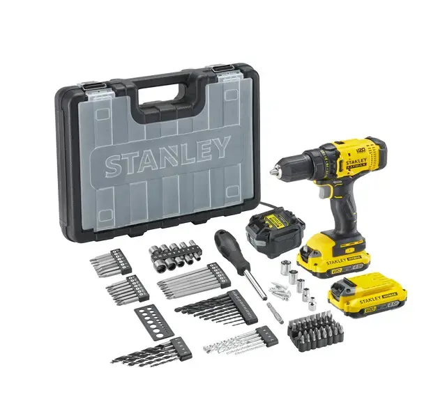 Stanley - 18V AKU fúrógép tartozékokkal, 2x akku 2,0 Ah Li-Ion, töltővel SFMCD700D2A-QW Vedd meg online