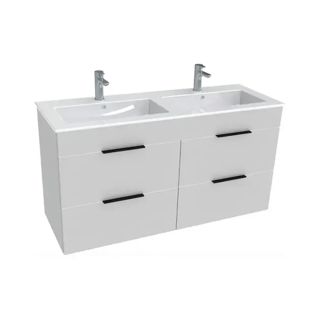 Kiárusítás Jika Cube - Szekrény dupla mosogatóval, 1160x422x622 mm, fehér színben H4536621763001