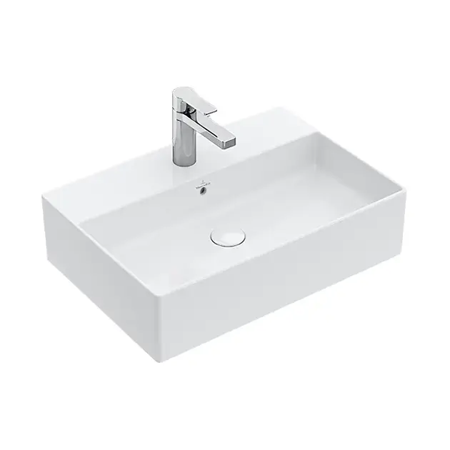 Villeroy & Boch Memento 2.0 - Mosdókagyló pultra 600x420 mm, túlfolyóval, keverőnyílással, alpesi fehér színű 4A076001 Outlet