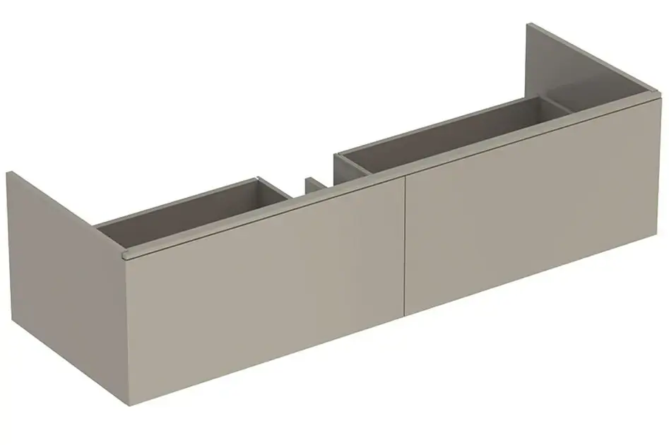 Árcsökkenés Geberit Xeno 2 - Varicor 1400 mm-es mosdószekrény LED világítással, 2 fiókkal, szürke-bézs színben 500.348.00.1