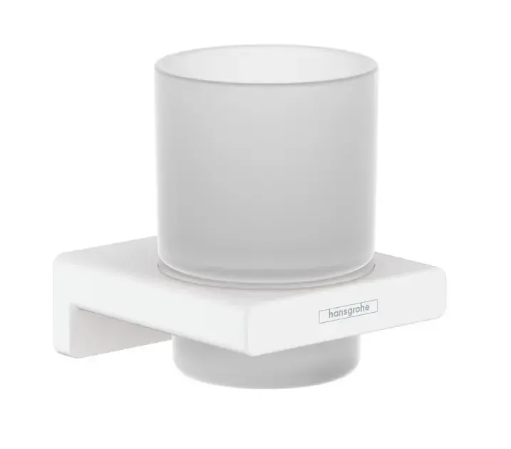 Vedd meg online Hansgrohe AddStoris - Fogkefe- és fogkrémtartó tégely tartóval, matt matt üveg/fehér matt 41749700