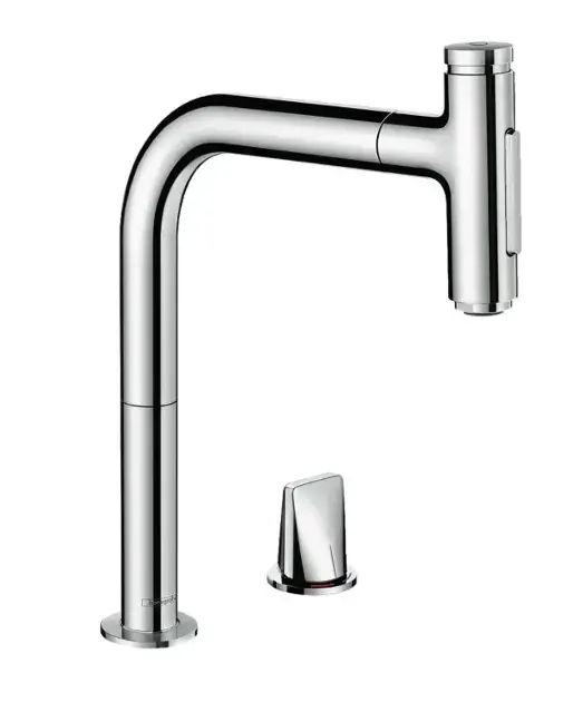 Gyors kiszállítás Hansgrohe M71 - Mosdókagyló-keverő M7120-H200 kihúzható zuhanyzóval, 2 lyukú beépítés, sBOX, króm 73818000