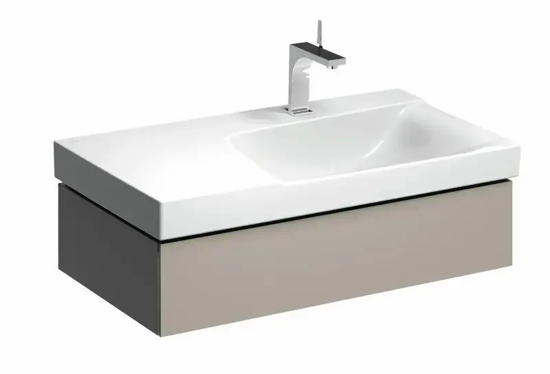 Geberit Xeno 2 - Szekrény a mosdókagyló alatt 900 mm-es tárolófelülettel, fiók LED világítással, szürkésbézs színben 500.514.00.1 Alacsony ár