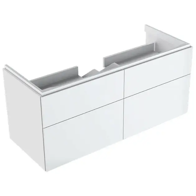 Kedvezmény Geberit Xeno 2 - 1200 mm-es mosdószekrény LED világítással, 4 fiókkal, fényes fehér színben 500.518.01.1
