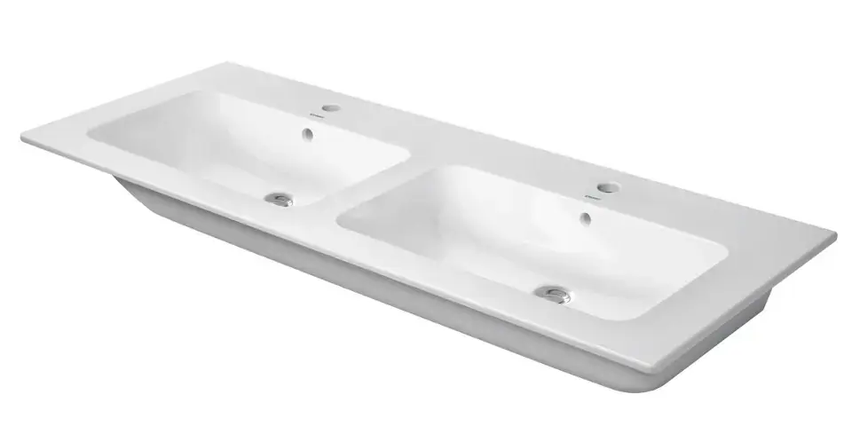 Exkluzív ajánlat Duravit ME by Starck - Dupla bútor mosogató 1300x490 mm, túlfolyóval, 2 lyuk csaptelepekhez, WonderGliss, fehér 23361300001