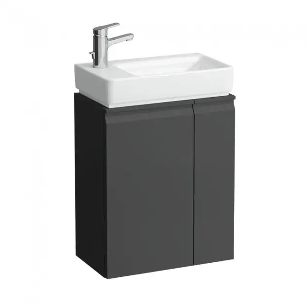 Szezonális akció Laufen Pro S - Mosdószekrény ajtóval és jobb oldali polccal, 470x275x605 mm, grafit matt H4830010954801