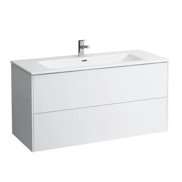 Laufen Pro S - Szekrény mosdókagylóval, 1200x610x500 mm, 2 fiókkal, matt fehér színű H8649632601041 Prémium