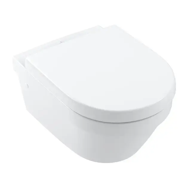 Azonnali szállítás Villeroy & Boch Architectura - Falra szerelhető WC ülőkével SoftClosing, DirectFlush, CeramicPlus, alpesi fehér 4694HRR1