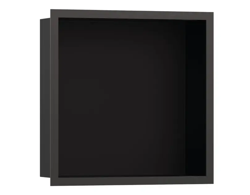 Hansgrohe XtraStoris Individual - Fali fülke design kerettel, 300x300x100 mm, matt fekete/csiszolt fekete króm 56098340 Végkiárusítás
