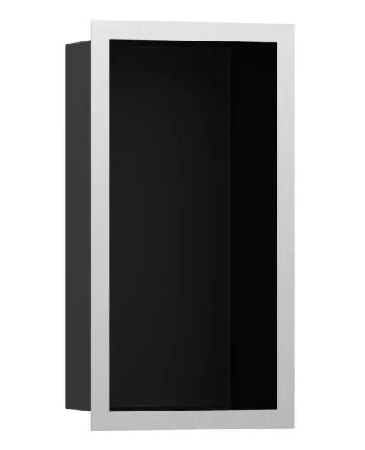 Hansgrohe XtraStoris Individual - Falmélyedés design kerettel, 300x150x100 mm, matt fekete/csiszolt rozsdamentes acélból 56095800 Exkluzív ajánlat
