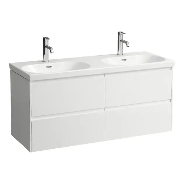 Vedd meg online Laufen Lani - Mosdószekrény, 118x45x52 cm, 4 fiókos, fényes fehér színű H4035741122611
