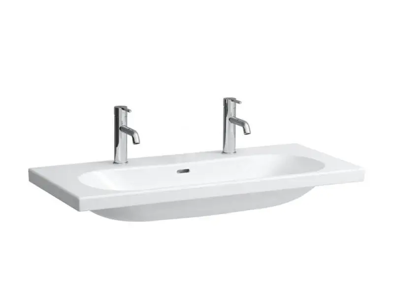 Laufen Lua - Dupla mosogató 46x100 cm, túlfolyóval, 2 lyukkal keverőhöz, fehér színű H8100890001071 Bestseller