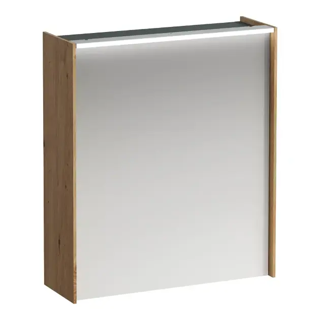 Népszerű Laufen Lani - Tükrös szekrény LED világítással, 71x62x21 cm, 1 ajtó, jobb oldali zsanérokkal, tölgyfa színű H4037321122671