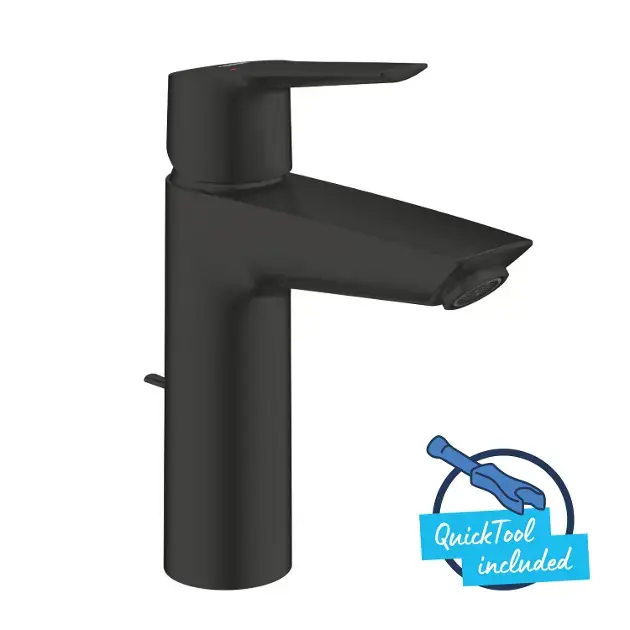 Grohe QuickFix Start - Mosdócsaptelep, leeresztővel, matt fekete 234552432 Expressz szállítás
