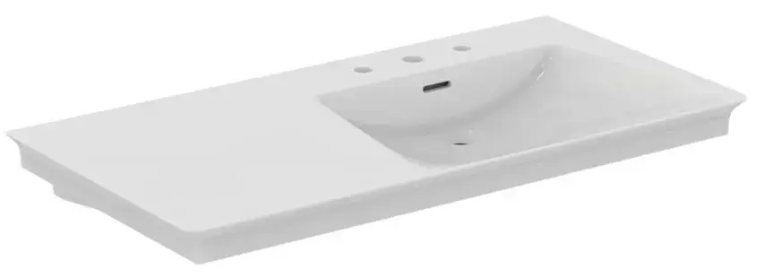 Ideal Standard La Dolce Vita - Mosdókagyló, 106x54 cm, jobbra, túlfolyóval, 3 lyuk a keverőhöz, fehér színű E267901 Legjobb ár